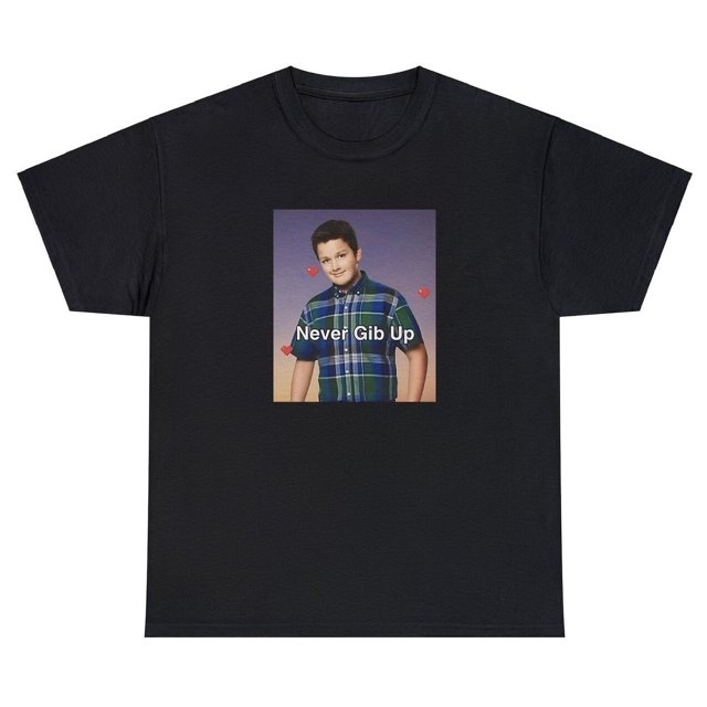 Never Gib Up - Gibby iCarly Joke Funny Gen Z Shirt Dank Meme Quote Out of Pocket Humor Nickelodeon Gift For Her Menswear Top