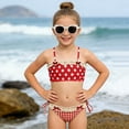 thumbnail image 4 of Caqnni Girls Bathing Suit Color Block Adjustable Strap Sporty Swimsuits For 9 16 Years Bikini Set With Chest Pad Swimwear Suit for Summer Vacation 10-11 Years Red, 4 of 9