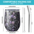 thumbnail image 5 of 12oz Stemless Wine Tumblers Skull Flower Halloween Pattern Vacuum Insulated Stainless Steel Travel Tumbler Cups Mug with Lid and Straw for Champaign,Cocktail,Beer with Cleaning Brush, 5 of 5
