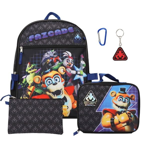 Five Nights At Freddy's Security Breach Fazcade Youth 5-Piece Backpack Set