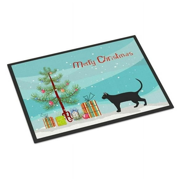 Carolines Treasures CK4677MAT 18 x 27 in. Pantherette Cat Merry Christmas Indoor or Outdoor Mat