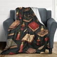 thumbnail image 4 of Vintage Books & Candles Pattern Blanket Throw Blankets Warm Cozy Lightweight Couch Blanket Stuff Gifts for Women Mom Teens, 4 of 6
