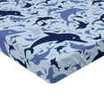 thumbnail image 4 of Ambesonne Ocean Life Fitted Sheet, Aquamarine Dolphin Print, California King, Soft Blue Blue Violet, 4 of 5