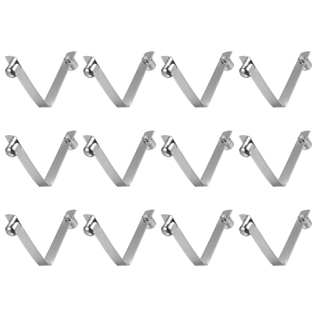 Unique Bargains 12pcs Double Button Kayak Paddle Snap Spring Clip 50x8mm V Shaped Solid Lift Telescopic Locking Pole Clips