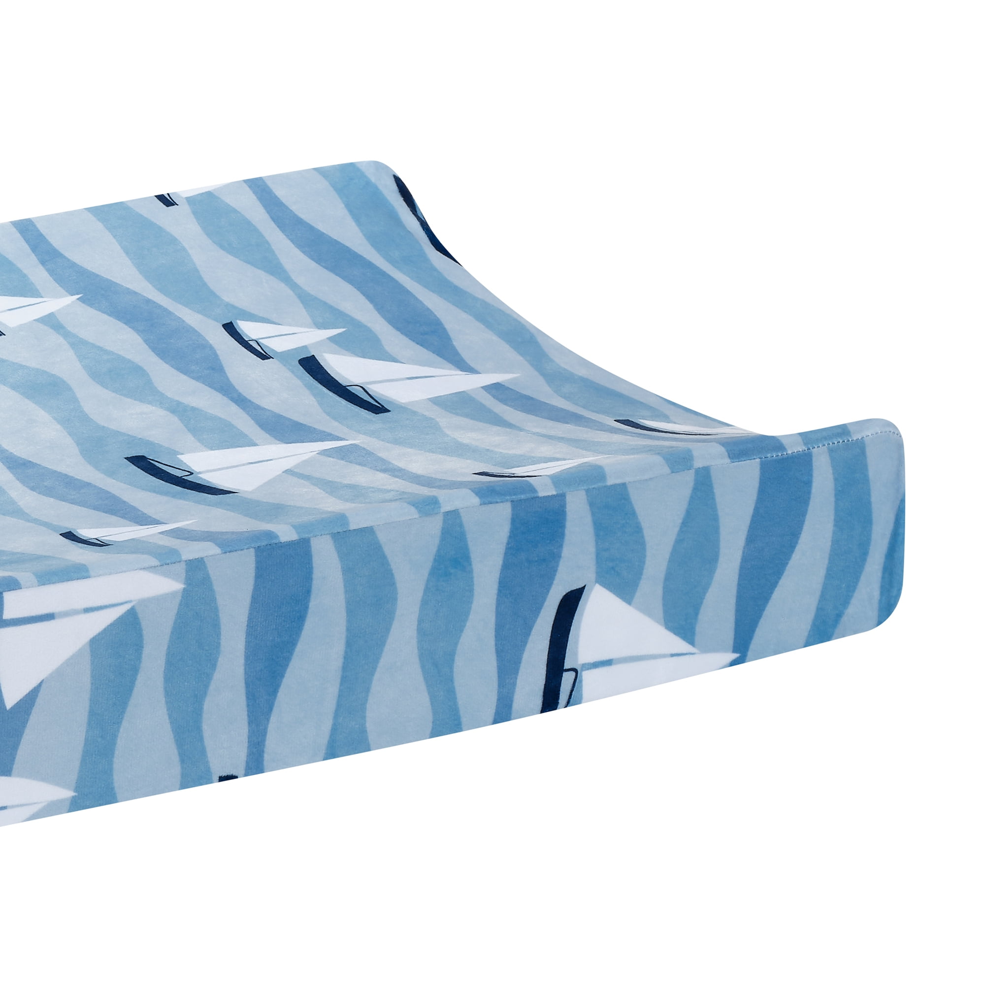 Lambs & Ivy Little Skipper Nautical Ocean Sailboat Soft Changing Pad Cover