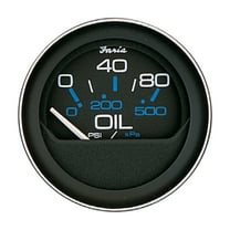 Faria Beede "13002 Coral Oil Pressure Gauge (80 PSI) - 2"", Black