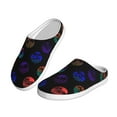 thumbnail image 2 of Fotbe 80s Style Palm Trees Pattern Women's Fuzzy Curly Fur Memory Foam Loafer Slippers Indoor Outdoor Slippers Winter Home Shoes-37/38, 2 of 7