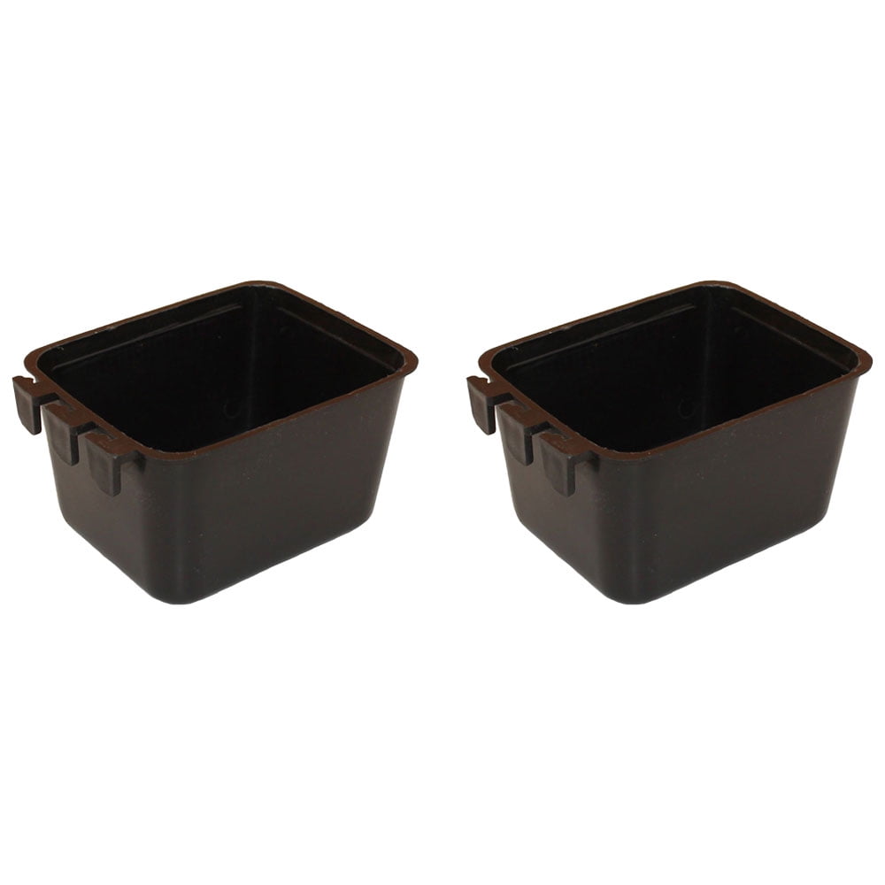 Cage Cups 2-pk New Black 1 Pint / 16 fl oz Hanging Feed & Water Cups Chicken Poultry