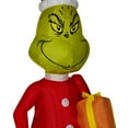 Airblown Inflatable Grinch with Gift 5.5ft tall by Gemmy Industries