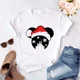 thumbnail image 1 of Camiseta de Mickey Minnie Mouse, camiseta con estampado de sombrero de Navidad, camiseta de moda para mujer, ropa femenina, camiseta Kawaii de Disney, 1 of 5