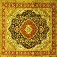 thumbnail image 1 of Ahgly Company Machine Washable Indoor Square Medallion Yellow Traditional Area Rugs, 5' Square, 1 of 4