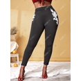 thumbnail image 3 of Pantalones Lapíz Talla Extra Panel Encaje Flores Rosegal  Pantalones de talla grande, 3 of 5