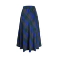 thumbnail image 3 of Women's Lattice Skirt Warm Elastic Waist Wool A-Line Pleated Tartan Winter Long Skirts, 3 of 14