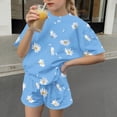 thumbnail image 7 of Cethrio Girls Summer Outfit Sets, Short Sleeve Casual Two Piece Crewneck Kids' Clothing Sets Multicolor Size 6, 7 of 7