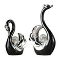 thumbnail image 4 of 2 figuras de cisne, esculturas, decoración para sala de estar, mesa de café, libro. negro, 4 of 9