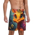 thumbnail image 2 of Fuzoiu Colorful Flower Chameleon Print Pajama Shorts for Men, Men's Pajama Bottoms,Mens Lounge Sleepwear,Pajama Pants with Pocket-XX-Large, 2 of 6