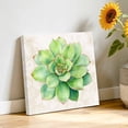 thumbnail image 3 of Canvas Wall Art Green Succulent Canvas Art Print Green Leaves Plants Abstract Art Pictures Wall Decor for Living Room Bedroom Artwork Decorations Stretched Framed Ready to Hang 8"x8", 3 of 9