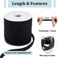 thumbnail image 2 of 27.34Yards Black Flat Replacement Cotton Cords 12mm Wide Flat Drawstring Cord Rope with Plastic Spools for Garment Accessories Sports Pants Sweatpants Sweater DIY, 2 of 9