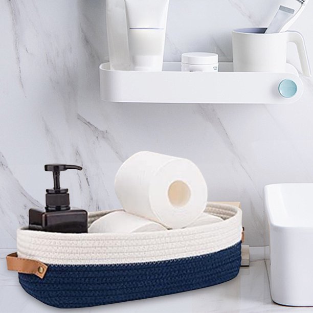 Canasta de almacenamiento de habitaciones con manijas de almacenamiento bohemio Boho Organizing Basket para la organización de la encimera