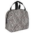 thumbnail image 2 of Sikiie Black White Stripes Lunch Bag for Women & Men Adult Insulated Lunch Box, Food Lunch Containers Lunch Tote Bags for Work, Travel, Outdoor, 2 of 8