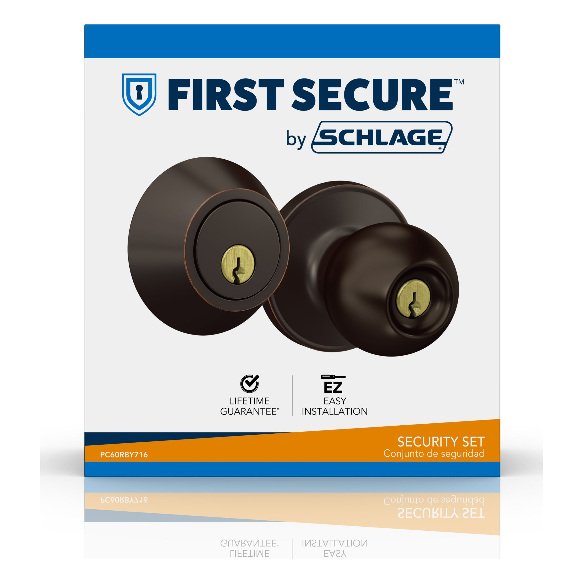 First Secure by Schlage Rigsby Bed / Bath Privacy Door Knob in
