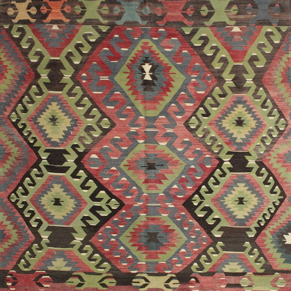 Ahgly Company Machine Washable Indoor Square Traditional Dark Almond Brown Area Rugs, 7' Square