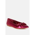 thumbnail image 2 of Bromelia Metallic Pleather Bow Ballerinas, 2 of 11