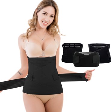 Cintura Snellente Post Parto Con Velcro Regolabile, Fascia Addominale Per Recupero E Dimagrimento, Body Shaper Donna, Nero
