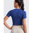 thumbnail image 2 of CRZ YOGA Seamless Crop Workout Tops for Women Athletic Running Gym Yoga Short Sleeve Shirts Basic, 2 of 4