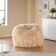 thumbnail image 5 of GDF Studio Dundas Modern Glam Faux Fur 3 Foot Bean Bag, Silver Gray, 5 of 7