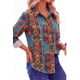 thumbnail image 3 of Fantaslook Womens Button Down Shirts Boho Floral Printed Long Sleeve Blouses Business Work Shirt Dressy Casual Loose Tops, 3 of 10