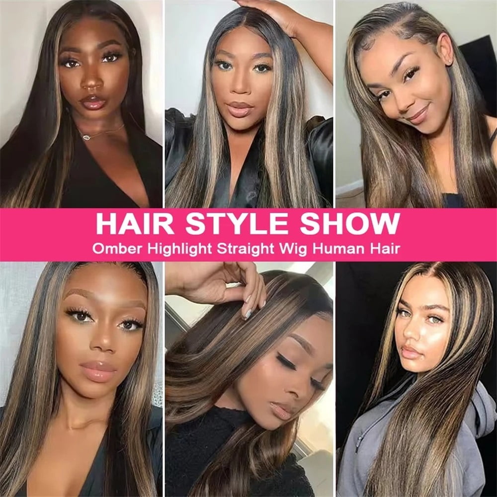 1B/27 Straight 13x4 Lace Frontal Wig Human Hair Pre Plucked Ombre Blonde Colored Lace Front Wigs