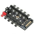 thumbnail image 1 of PC Chassis Fan HUB, 4Pin CPU Cooling Computer Tempreture Regulator Splitter With PWM Cable, 12V 4Pin 5 Way CPU Cooling HUB,Interface, 1 of 8