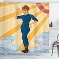 thumbnail image 1 of Ambesonne Feminist Shower Curtain, Woman Showing Fist, 69"Wx70"L, Multicolor, 1 of 3
