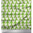 thumbnail image 1 of Soimoi Green Georgette Viscose Fabric Hen Bird Print Sewing Fabric Yard 42 Inch Wide, 1 of 1