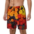 thumbnail image 1 of Balery Marigold Flowers In Different Colors Bañador para hombre, shorts de playa de secado rápido con entrepierna y forro de compresión-3X-Large, 1 of 6