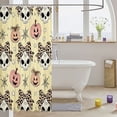 thumbnail image 3 of Manfei Chic Leopard Print Bowknot Shower Curtain 72Wx72L,Halloween Skull Bathroom Curtain, 3 of 5