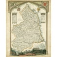 thumbnail image 2 of Unknown 12x14 White Modern Wood Framed Museum Art Print Titled - Map of Northumberland, 2 of 4