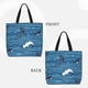 thumbnail image 2 of Easygdp Sharks on White Blue Striped Bolsa Tote para Mujer, Bolso de Hombro para Trabajo, Playa, Viajes, Compras y Supermercado, 2 of 7