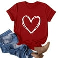 thumbnail image 4 of Valentine's Day T-Shirt for Women Fashion Heart Print Tee Shirts Casual Crewneck Short Sleeve Tops, 4 of 6
