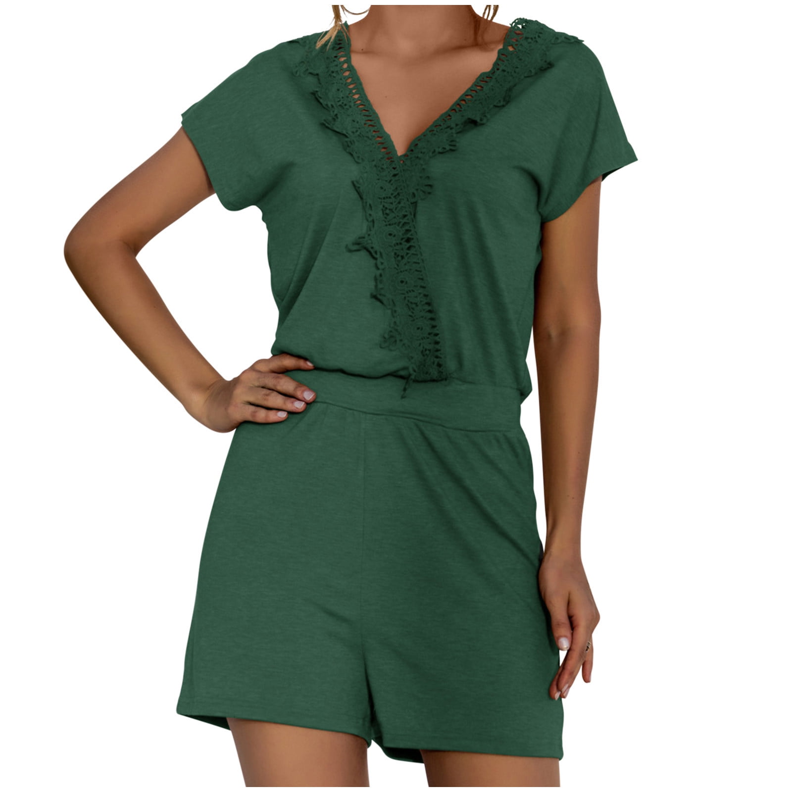 Womens Short Sleeve Summer Rompers 