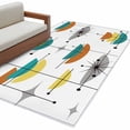thumbnail image 2 of Orange Turquoise Runner Rug 2.7x5 FT, Non Slip Entryway Carpet, Boho Yellow Grey Color Block Bohemian Washable Soft Floor Carpet Entrance Mat Non-Shedding Throw Rug for Hallway Laundry Room Bedside, 2 of 9