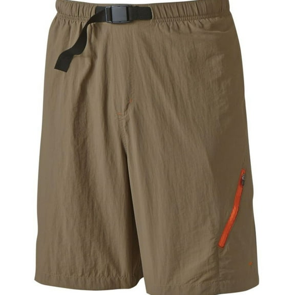 Pacific Trail Mens Belted Performance Athletic Workout Shorts, Brown, Small