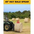 thumbnail image 5 of Yeshouse Bale Spear, 49" Heavy Duty Hay Spear Quick Attach Square Hay Bale Spears, 4500lbs Capacity Red Powder Coated Hay Bale Spike with Hex Nut & Sleeve, for Buckets Tractors Loaders, 5 of 7