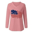 thumbnail image 5 of Bovemsi Women's Fashionable and Casual V Neck Retro Printed Long Sleeve Top T Shirt, Pink Summer Women's Long Sleeve T-Shirts, 5XL, 5 of 5