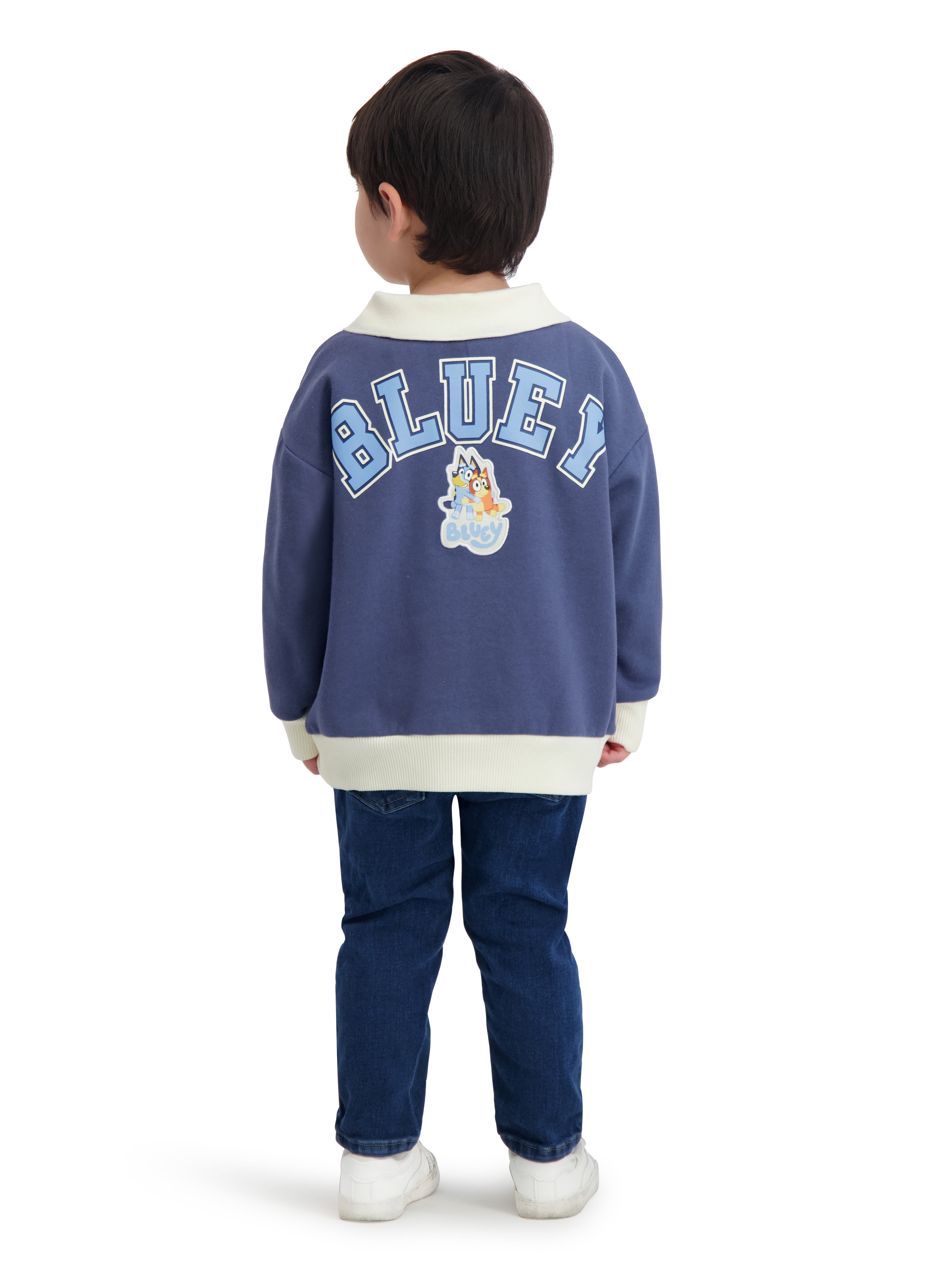 Bluey Toddler Boy Long Sleeve Rugby Shirt, Sizes 12M-5T
