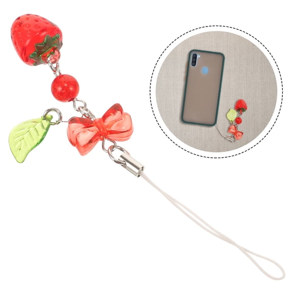 TABLZONE Aesthetic Keychain Strawberry Phone Charm Multi 1Pcs for Phone Case Bag