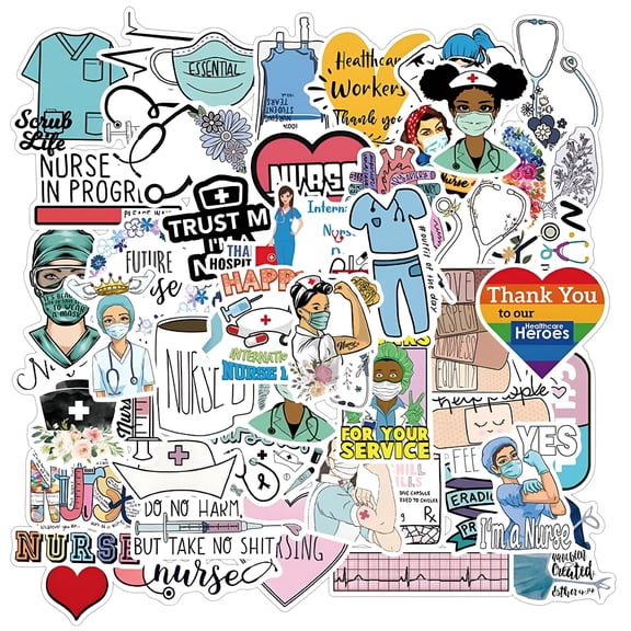 CCOCC 50Pcs Doctors Nursing Nurse Cute Angel Graffiti Stickers Luggage Laptop Decal