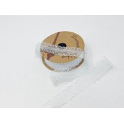 AK-Trading 1" wide x 10 yards Floral Pattern Lace Ribbon for Decorating, Floral Designing and Crafts - WHITE
