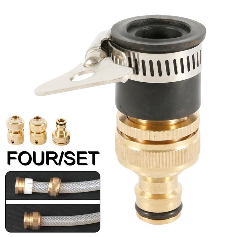 Willstar 4Pcs/set Garden Hose Quick Connect Set Brass Hose Tap